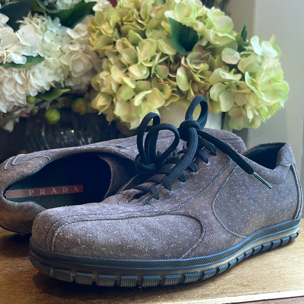 Prada Calzature Brown Suede America’s Cup Trainer Sneakers - Picture 8 of 16